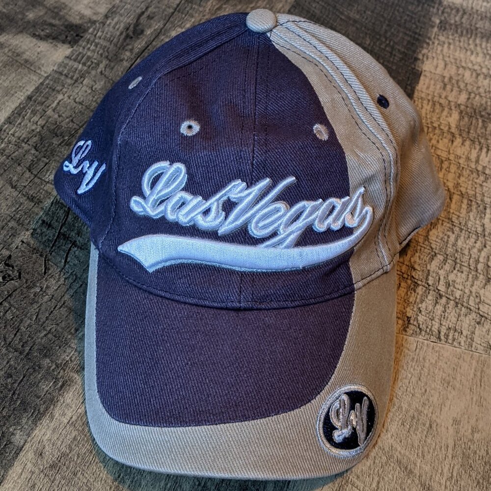 Las Vegas Hat Gray Beige Baseball Cap Strapback
